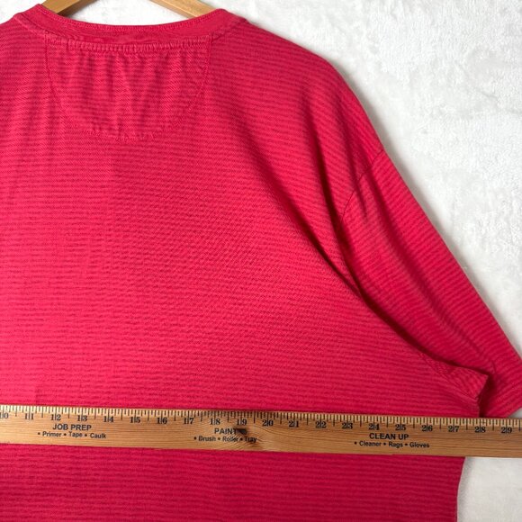 Tommy Bahama Schooner Stripe Short Sleeve Pocket Henley T Shirt XXXL 3XL Red - Picture 4 of 6